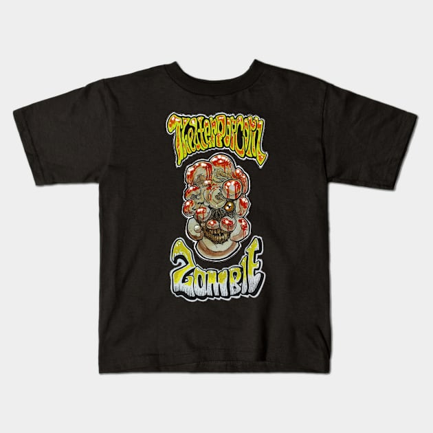 Theater Popcorn Zombie Kids T-Shirt by rsacchetto